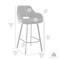 Armen Living Aura Gray Faux Leather and Brushed Stainless Steel Swivel 30" Bar Stool LCAUBABSGR30 - alternate 6